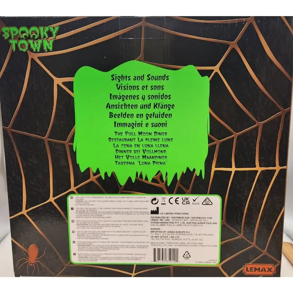 Lemax Spooky Town THE FULL MOON DINER #35012 2023 Sights & Sounds werewolf*nib